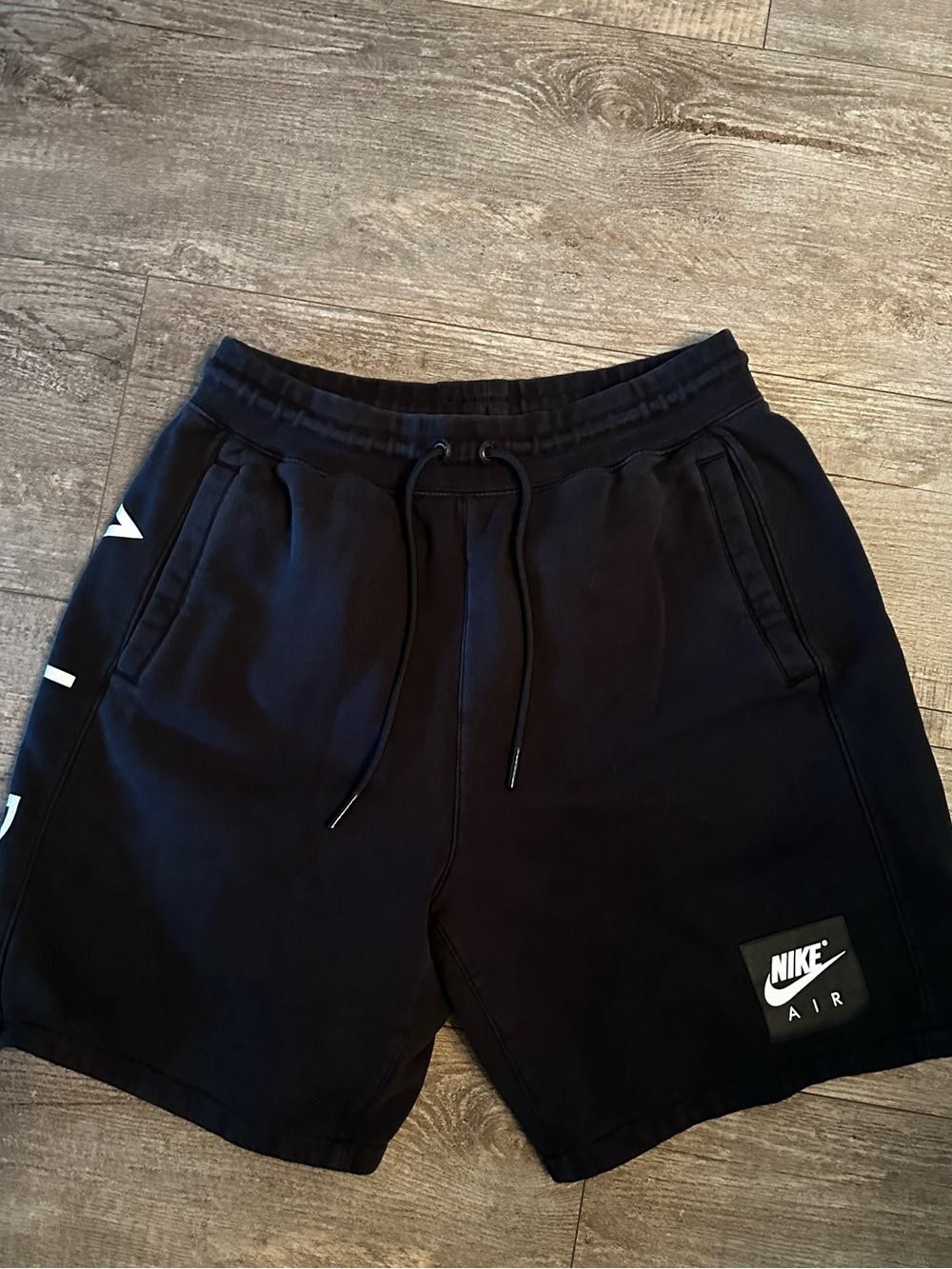 Nike Black Athletic Drawstring Shorts with Nike Air Patch